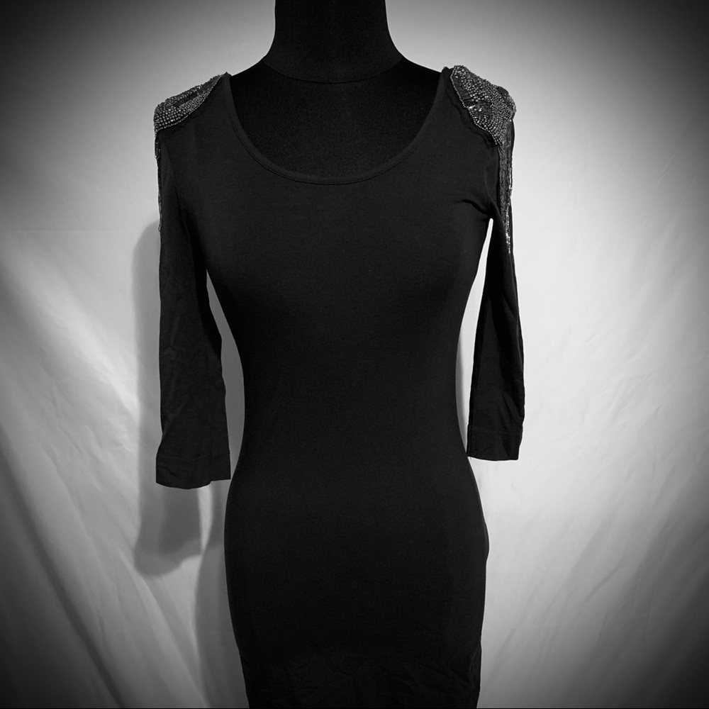 Black bodycon mini dress